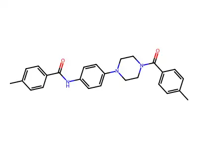 4-methyl-N-[4-[4-(4-methylbenzoyl)piperazin-1-yl]phenyl]benzamide structure