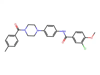 3-chloro-4-methoxy-N-[4-[4-(4-methylbenzoyl)piperazin-1-yl]phenyl]benzamide structure
