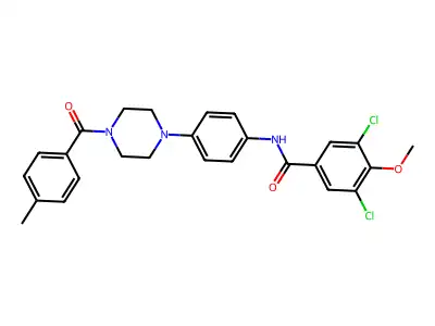3,5-dichloro-4-methoxy-N-[4-[4-(4-methylbenzoyl)piperazin-1-yl]phenyl]benzamide structure