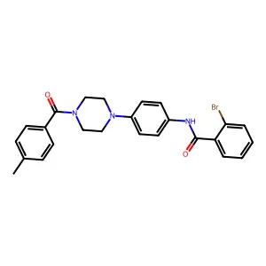 2-bromo-N-[4-[4-(4-methylbenzoyl)piperazin-1-yl]phenyl]benzamide structure