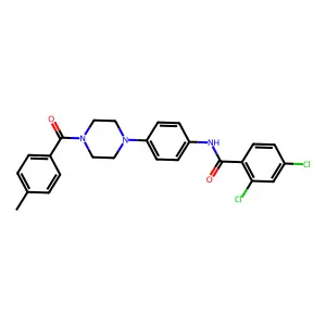 2,4-dichloro-N-[4-[4-(4-methylbenzoyl)piperazin-1-yl]phenyl]benzamide structure