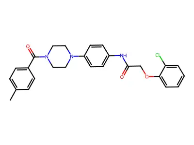 2-(2-chlorophenoxy)-N-[4-[4-(4-methylbenzoyl)piperazin-1-yl]phenyl]acetamide structure