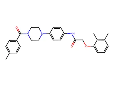 2-(2,3-dimethylphenoxy)-N-[4-[4-(4-methylbenzoyl)piperazin-1-yl]phenyl]acetamide structure