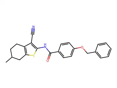 4-(benzyloxy)-N-(3-cyano-6-methyl-4,5,6,7-tetrahydro-1-benzothiophen-2-yl)benzamide structure