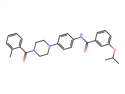 N-[4-[4-(2-methylbenzoyl)piperazin-1-yl]phenyl]-3-propan-2-yloxybenzamide structure