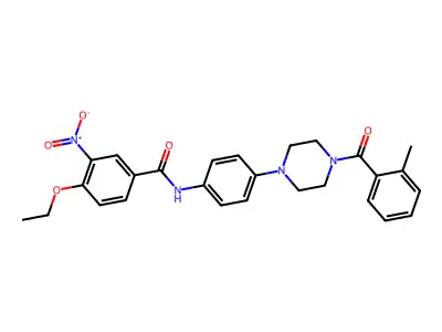 4-ethoxy-N-[4-[4-(2-methylbenzoyl)piperazin-1-yl]phenyl]-3-nitrobenzamide structure