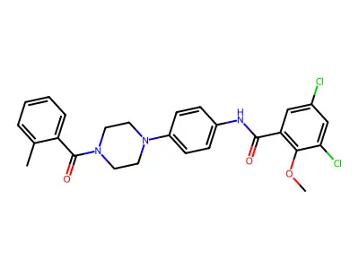 3,5-dichloro-2-methoxy-N-[4-[4-(2-methylbenzoyl)piperazin-1-yl]phenyl]benzamide structure