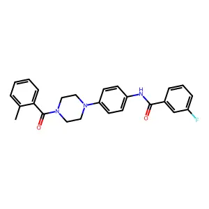 3-fluoro-N-[4-[4-(2-methylbenzoyl)piperazin-1-yl]phenyl]benzamide structure