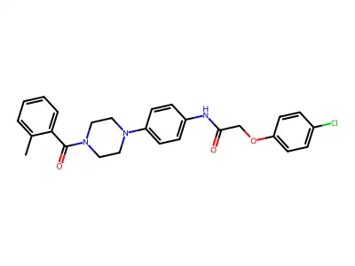 2-(4-chlorophenoxy)-N-[4-[4-(2-methylbenzoyl)piperazin-1-yl]phenyl]acetamide structure