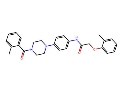 N-[4-[4-(2-methylbenzoyl)piperazin-1-yl]phenyl]-2-(2-methylphenoxy)acetamide structure