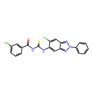 3-chloro-N-[(6-chloro-2-phenylbenzotriazol-5-yl)carbamothioyl]benzamide structure