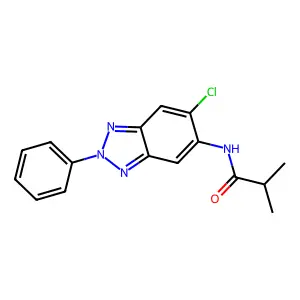 N-(6-chloro-2-phenylbenzotriazol-5-yl)-2-methylpropanamide structure