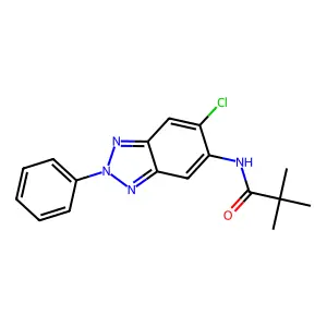 N-(6-chloro-2-phenyl-2H-1,2,3-benzotriazol-5-yl)-2,2-dimethylpropanamide structure