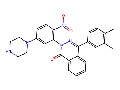 4-(3,4-Dimethylphenyl)-2-(2-nitro-5-piperazin-1-ylphenyl)phthalazin-1-one structure