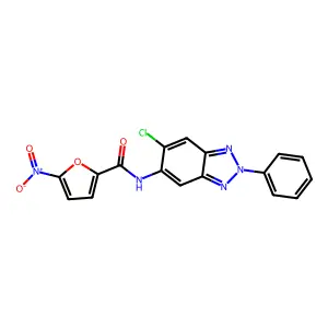 N-(6-chloro-2-phenylbenzotriazol-5-yl)-5-nitrofuran-2-carboxamide structure