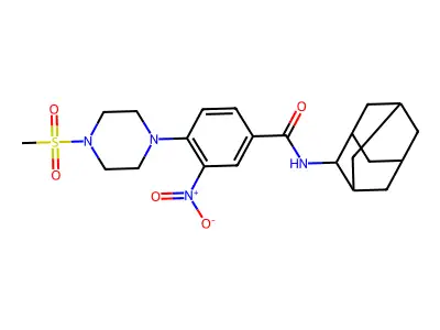 N-(2-adamantyl)-4-(4-methylsulfonylpiperazin-1-yl)-3-nitrobenzamide structure