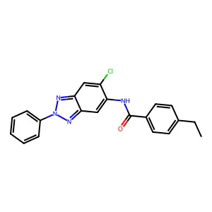 N-(6-chloro-2-phenylbenzotriazol-5-yl)-4-ethylbenzamide structure