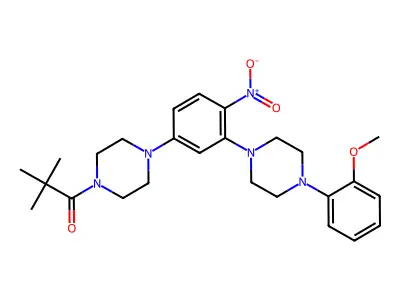 1-(4-{3-[4-(2-methoxyphenyl)piperazin-1-yl]-4-nitrophenyl}piperazin-1-yl)-2,2-dimethylpropan-1-one structure