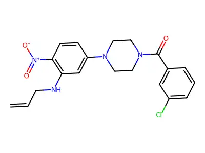 (3-Chlorophenyl)-[4-[4-nitro-3-(prop-2-enylamino)phenyl]piperazin-1-yl]methanone structure