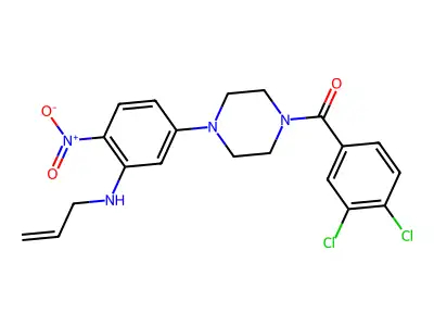 (3,4-dichlorophenyl)-[4-[4-nitro-3-(prop-2-enylamino)phenyl]piperazin-1-yl]methanone structure