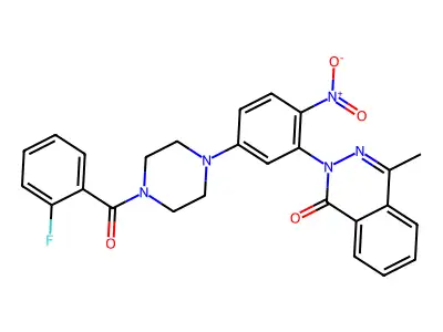 2-[5-[4-(2-Fluorobenzoyl)piperazin-1-yl]-2-nitrophenyl]-4-methylphthalazin-1-one structure