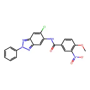 N-(6-chloro-2-phenylbenzotriazol-5-yl)-4-methoxy-3-nitrobenzamide structure