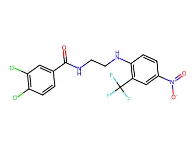 3,4-dichloro-N-[2-[4-nitro-2-(trifluoromethyl)anilino]ethyl]benzamide structure