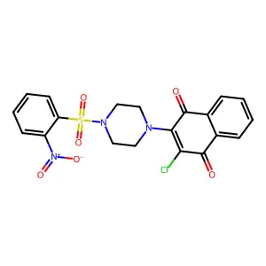 2-Chloro-3-[4-(2-nitrophenyl)sulfonylpiperazin-1-yl]naphthalene-1,4-dione structure