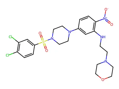 5-[4-(3,4-dichlorophenyl)sulfonylpiperazin-1-yl]-N-(2-morpholin-4-ylethyl)-2-nitroaniline structure