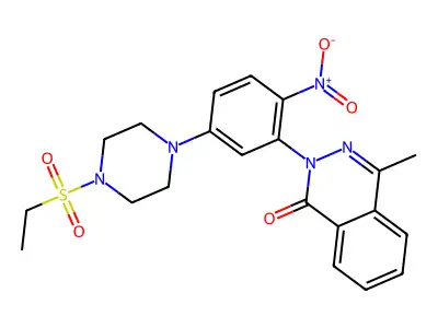 2-[5-(4-Ethylsulfonylpiperazin-1-yl)-2-nitrophenyl]-4-methylphthalazin-1-one structure