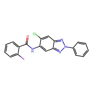 N-(6-chloro-2-phenylbenzotriazol-5-yl)-2-iodobenzamide structure