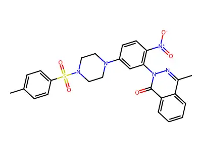 4-methyl-2-(2-nitro-5-(4-tosylpiperazin-1-yl)phenyl)phthalazin-1(2H)-one structure