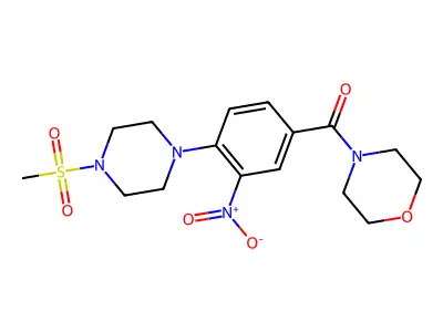[4-(4-Methylsulfonylpiperazin-1-yl)-3-nitrophenyl]-morpholin-4-ylmethanone structure