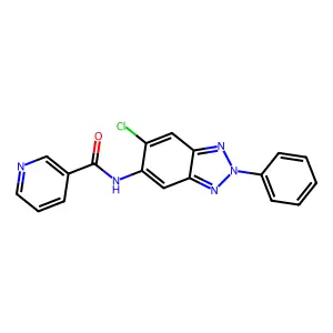 N-(6-chloro-2-phenylbenzotriazol-5-yl)pyridine-3-carboxamide structure