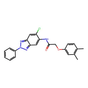 N-(6-chloro-2-phenylbenzotriazol-5-yl)-2-(3,4-dimethylphenoxy)acetamide structure