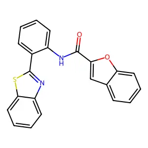 N-[2-(1,3-benzothiazol-2-yl)phenyl]-1-benzofuran-2-carboxamide structure