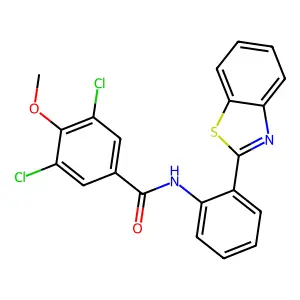 N-[2-(1,3-benzothiazol-2-yl)phenyl]-3,5-dichloro-4-methoxybenzamide structure