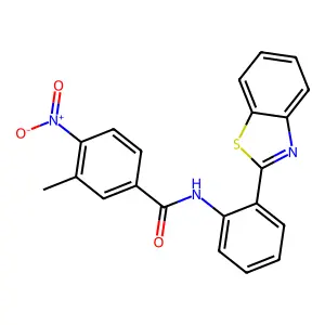 N-[2-(1,3-benzothiazol-2-yl)phenyl]-3-methyl-4-nitrobenzamide structure