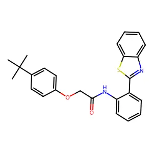 N-[2-(1,3-benzothiazol-2-yl)phenyl]-2-(4-tert-butylphenoxy)acetamide structure