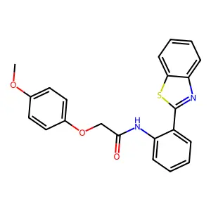 N-[2-(1,3-benzothiazol-2-yl)phenyl]-2-(4-methoxyphenoxy)acetamide structure