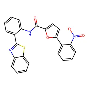 N-[2-(1,3-benzothiazol-2-yl)phenyl]-5-(2-nitrophenyl)furan-2-carboxamide structure