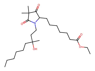 Ethyl 4,4-dimethyl-3,5-dioxo-1-(3-hydroxy-3-methylnonyl)-2-pyrrolidineheptanoate structure