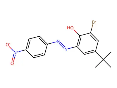 Phenol, 2-bromo-4-(1,1-dimethylethyl)-6-[2-(4-nitrophenyl)diazenyl]- structure