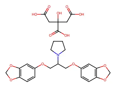 Pyrrolidine, 1-(1,3-bis(3,4-(methylenedioxy)phenoxy)-2-propyl)-, citrate structure