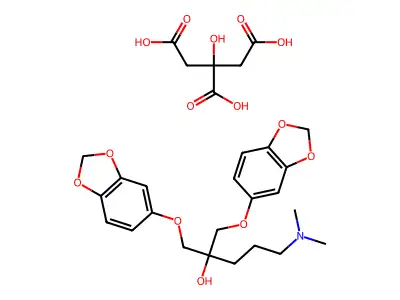 1-Butanol, 1,1-bis((3,4-methylenedioxyphenoxy)methyl)-N,N-dimethyl-, citrate structure