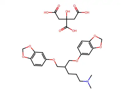 Pentylamine, N,N-dimethyl-5-(3,4-(methylenedioxy)phenoxy)-4-((3,4-(methylenedioxy)phenoxy)methyl)-, citrate structure