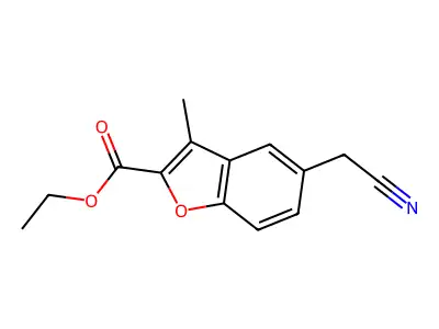 Ethyl 5-(cyanomethyl)-3-methyl-1-benzofuran-2-carboxylate structure