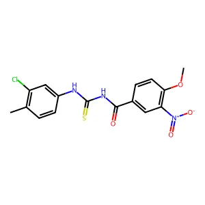N-[(3-chloro-4-methylphenyl)carbamothioyl]-4-methoxy-3-nitrobenzamide structure