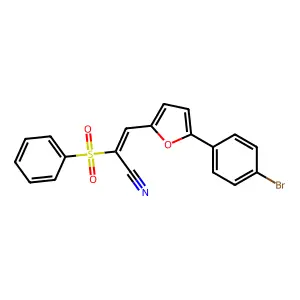 2-(Benzenesulfonyl)-3-[5-(4-bromophenyl)furan-2-yl]prop-2-enenitrile structure