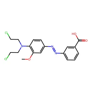 3-[[4-[Bis(2-chloroethyl)amino]-3-methoxyphenyl]diazenyl]benzoic acid structure